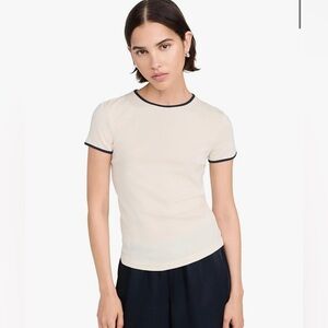 Vintage 90s Ralph Lauren Two Tone White Navy T Shirt Small